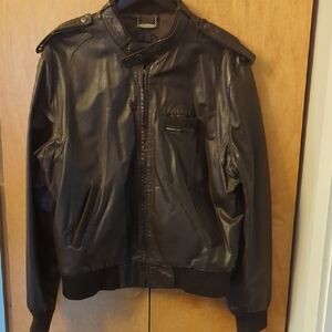 VINTAGE MEMBERS ONLY Men's leather Jacket In Classic Brown Size 46